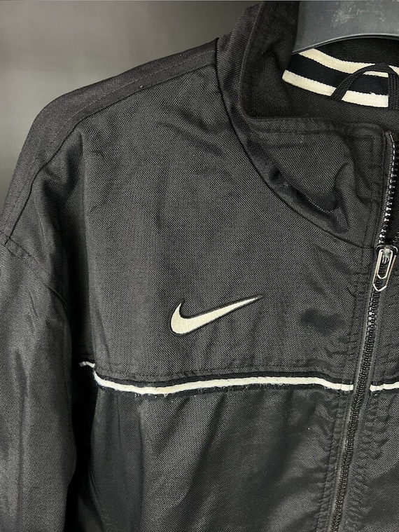VTG Nike Jacket Black Full Zip Nylon - Etsy VTG Nike Jacket Black Full Zip Nylon - Etsy