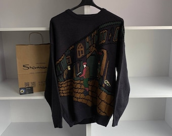 Vintage Coffe&Cake Pullover im Stil der 90er