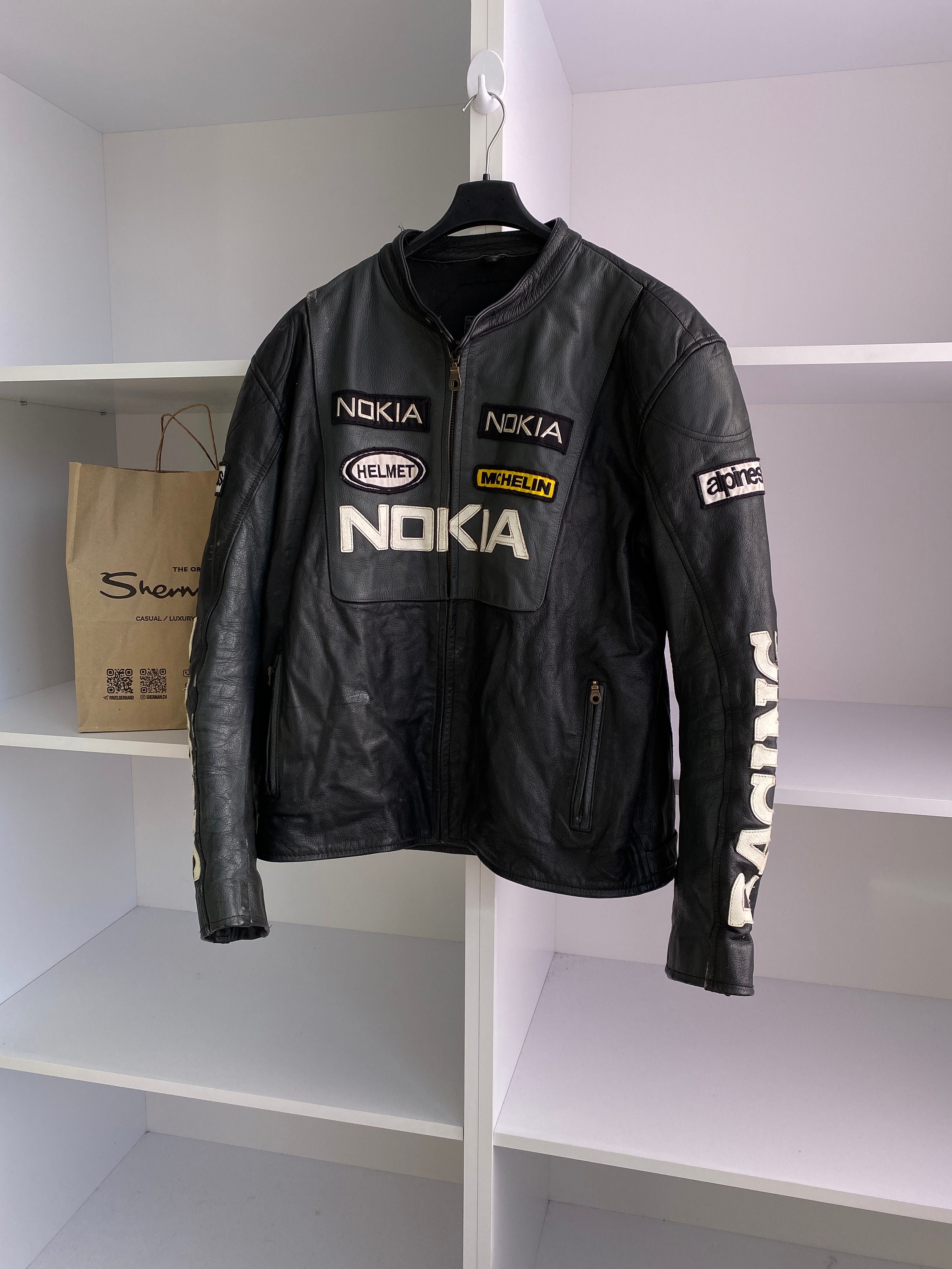 Vintage Nokia Leather Moto Racing Jacket Coat - Etsy