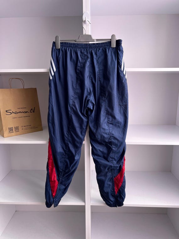 90s~00'S Adidas nylon pants, rustling pants, men's size L Nylon burgundy type Vintage Second Hand