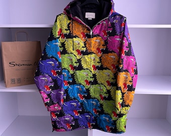 Vintage Gucci Rainbow Panther Face Nylon Jacket Angry Tiger