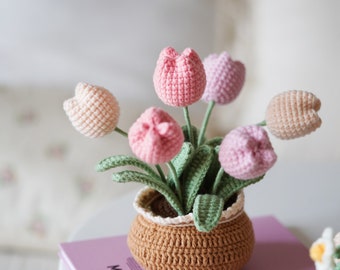 Beginner Crochet Kit Learn To Crochet Kit How To Crochet Gift Kit Crochet Kit for Beginners Crochet Kit Adults Tulips Potted Plant 32