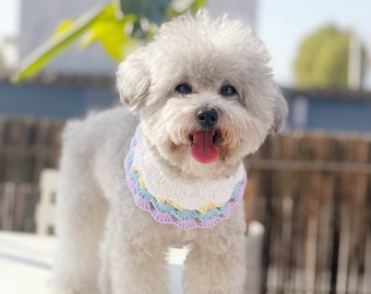 Cute Pet Collar for Dog Cat Handmade Crochet Knitting Holiday Birthday Decoration Small Custom Decor Necklace 003
