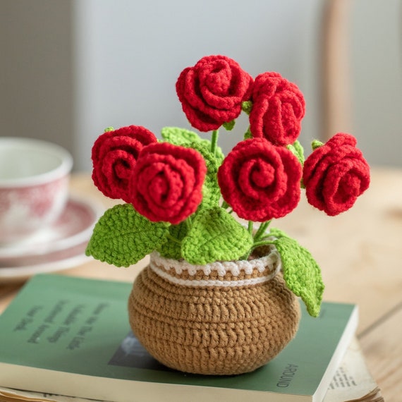 Beginner Crochet Kit Learn To Crochet Kit How To Crochet Gift Kit Crochet Kit for Beginners Crochet Kit Adults Rose Potted 22