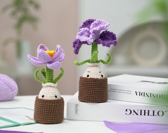 Beginner Crochet Kit Learn To Crochet Kit How To Crochet Gift Kit Crochet Kit for Beginners Crochet Kit Adults Purple Flower Potted Plant 36
