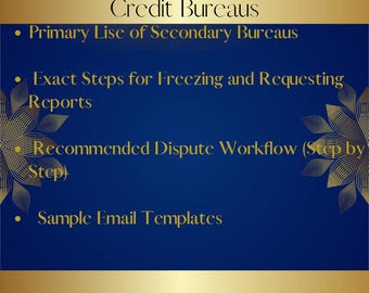 Secondary Credit Bureau Master Guide | Dispute Strategy | DIY Credit Repair PDF