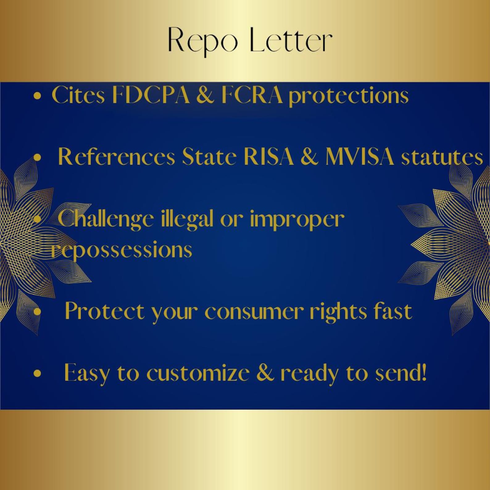 DIY Repossession Dispute Letter | Credit Repair Letter Template ...