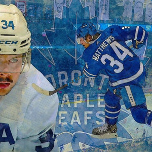 Auston Matthews Toronto Poster v2 Canvas Wrap Hockey -  Finland