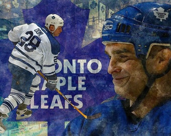 Toronto Maple Leafs alumni art - TIE DOMI - watercolor illustration from SportraitsCA