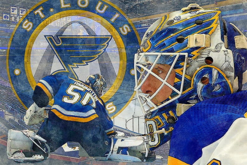 St Louis Blues Portrait Art JORDAN BINNINGTON Watercolor - Etsy