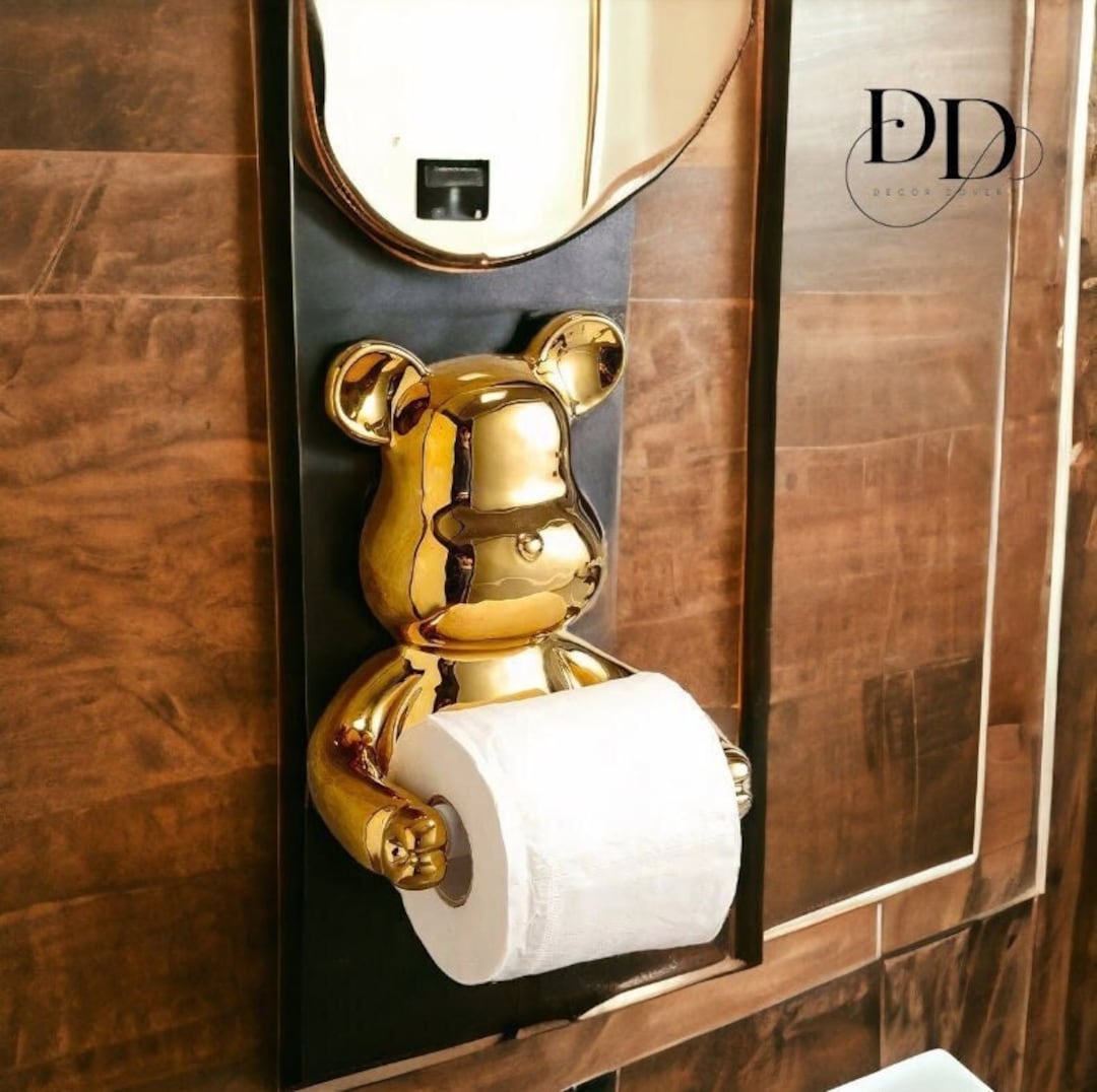Gold Bear Toilet Roll Holder Modern Toilet Roll Holder for Etsy Singapore
