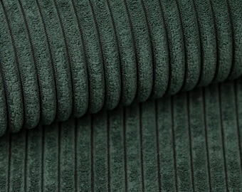Upholstery Fabric by the Yard, Fabric for Chair, Wide Stripe Corduroy, Sofa Fabric, Green Velvet Upholstery Furniture Fabric