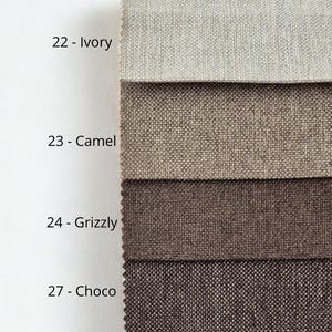 Linen Look Upholstery Fabric by the Yard – Textured Woven Two Tone Material | Durable Furniture Fabric | Couch Chair Cushion Fabric