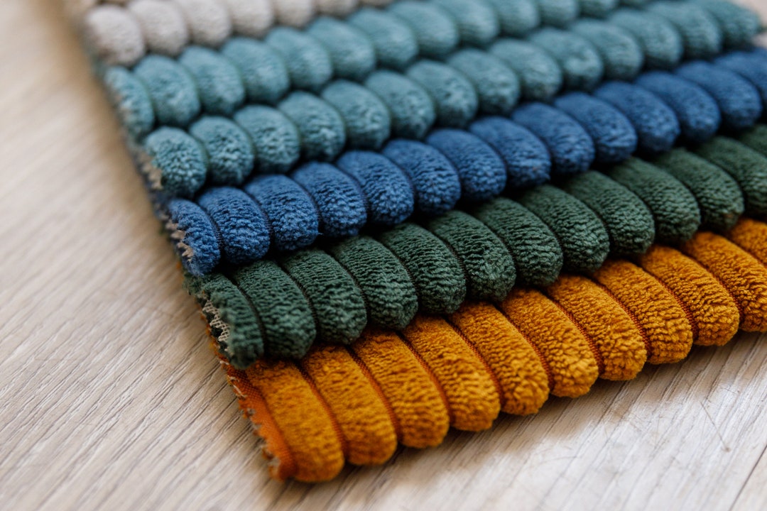 Upholstery Corduroy Chair Fabric by the Yard, Wide Stripe Corduroy