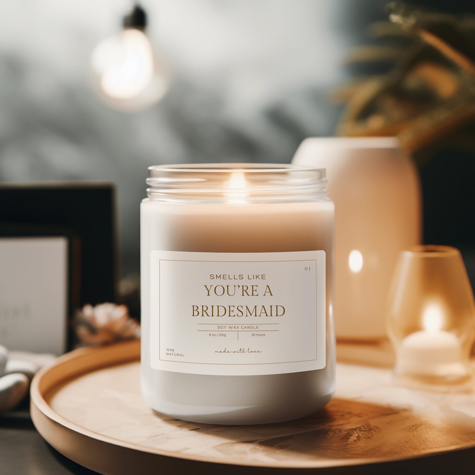 Smells Like You're a Bridesmaid 9 Oz Soy Scented Candle - Cream - Etsy
