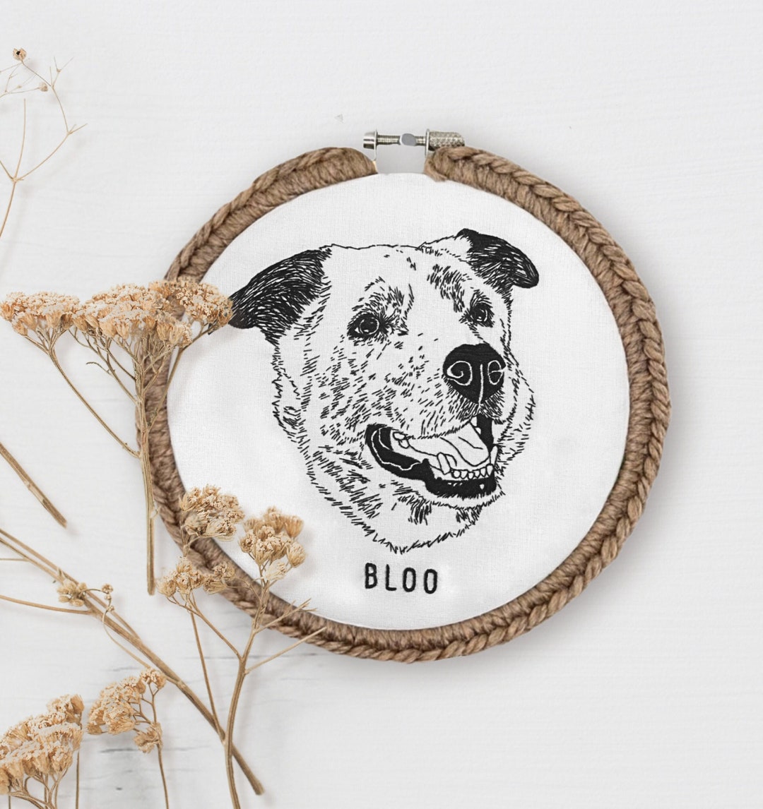Hand Drawn Pet Portrait From Photo - Custom Pet Portrait Fine Line Made ...