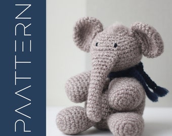 Adorable Elephant Crochet Pattern - DIY Handmade Toy for Baby Gift. Amigurumi tutorial PDF in English