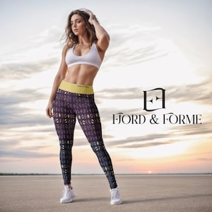 Celestial Design Pattern Yoga Pants | Premium Spandex Leggings | Fitness Gym Leggings | Printed High Waisted Leggings | Activewear | Tights