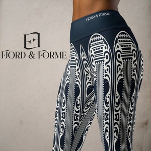 Unique Geometric Pattern Yoga Pants | High Waisted Printed Leggings | Stretchy Yoga Pilates Leggings | Gym Leggings | Comfortable Activewear