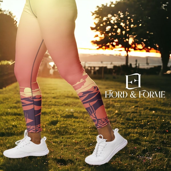 Desert Mirage Leggings | Ombre Design Pattern Yoga Pants | Premium Materials | Fitness Gym Leggings | Printed High Waisted Leggings