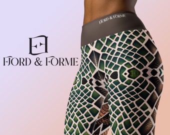 Animal Print Yoga Legging | Snake Pattern High Waisted Leggings | Stretchy & Comfortable | Workout | Yoga Pants | Activewear | Gym Legging