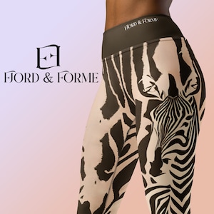 Zebra Art Design Yoga Pants | Animal Print Yoga Leggings | Premium Quality Spandex | Stylish Activewear | High Waisted Patterned Leggings