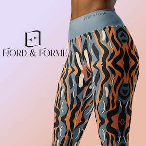 Tiger Pattern High Waisted Leggings | Exotic Animal Print Yoga Pants | Unique Wildlife Activewear | Stretchy Spandex Gym Fitness Leggings