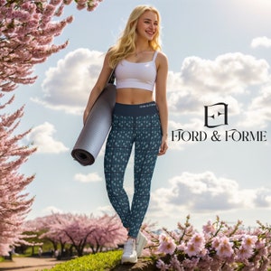 Bold Floral Pattern Design | Vibrant Yoga Leggings | High Waist Gym Leggings | Workout Fitness Pants | Stretchy Activewear | Sports Tights