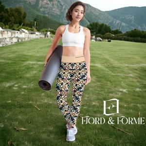 Geometric Pattern High Waisted Yoga Pants | Printed Leggings | Yoga Gym Leggings | Fitness Workout Tights | Premium Spandex Activewear