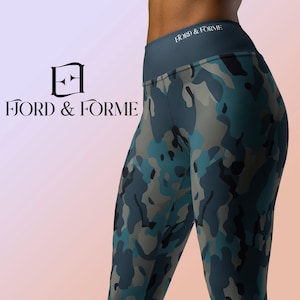 Camouflage Print Stretchy Leggings | Camo Patterned High Waisted Yoga Pants | Spandex Activewear | Gym Workout Leggings | Quick-Dry Material