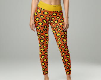 Sunset Leopard Yoga Pants - Animal Print High Waisted Leggings for Women | Designer Activewear
