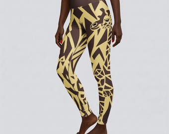 Apex Giraffe Yoga Pants - Animal Print High Waisted Workout Leggings for Women | Designer Activewear