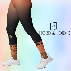 High Waisted Celestial Pattern Leggings | Space Print Fitness Leggings | Spandex Gym Sports Leggings | Workout Tights | Unique Activewear