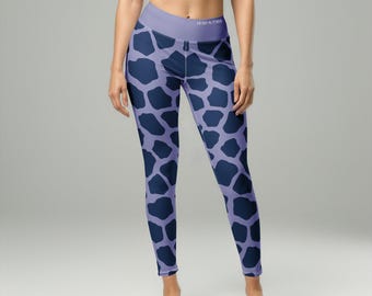 Obsidian Lavender Yoga Pants - Animal Print Giraffe High Waisted Leggings for Women | Designer Activewear