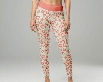 Tropical Burst Yoga Pants - Animal Print Leopard High Waisted Leggings for Women | Designer Activewear