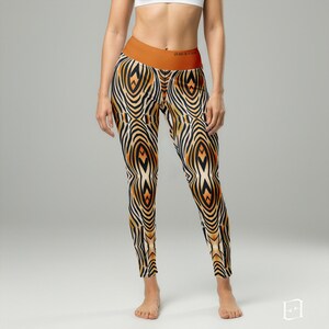 Amber Tiger Yoga Pants - Animal Print High Waisted Pilates Leggings for Women | Designer Athleisure