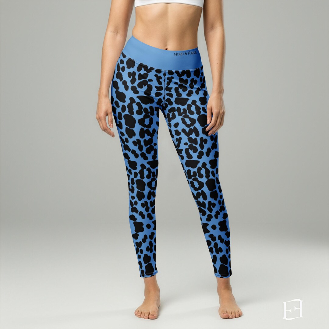 Azure Leopard Yoga Pants - Animal Print High Waisted Leggings for Women ...