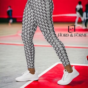 High Waisted Geometric Pattern Yoga Leggings | Printed Fitness Gym Leggings | Yoga Workout Pants | Spandex Tights Bottoms | Activewear