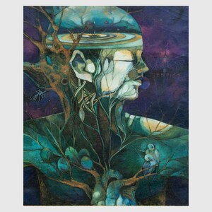 Oeuvre d'art : RESPIRER. Peinture originale, impression sur toile, affiche et carte postale