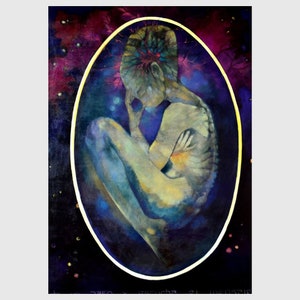 Oeuvre d'Art : BÉLIER - LA NAISSANCE. Peinture originale, impression sur toile, affiche et carte postale