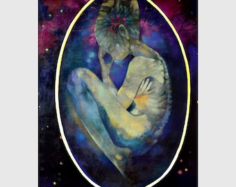 Work of Art: ARIES - THE BIRTH. Original painting, printing on Canvas, Poster and Postcard