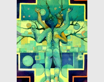 Work of Art: GEMINI - Communication. Original painting, printing on Canvas, Poster and Postcard