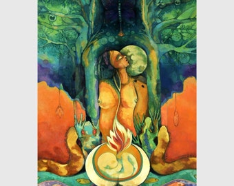 Work of Art: LIBRA - Between HEAVEN and EARTH. Original Painting, print on Canvas, Poster and Postcard.
