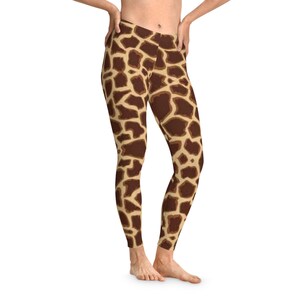 Stretch Leggings mit Giraffen Print - Anmutiger Komfort, Wilder Stil! Gemütliche, modische und trendige Damen-aktivbekleidung - Weiche Yoga-Bekleidung.