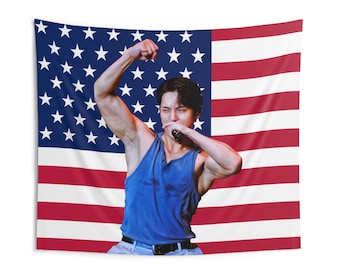 Gobelin z flagą Ameryki Seventeen Mingyu, Flaga koncertowa Seventeen, Prezent dla fana Seventeen Carat, Dekoracja pokoju Seventeen Kpop, Stronniczość Mingyu