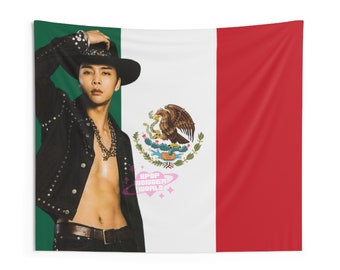 NCT Johnny Mexico Flag Tapestry, Kpop Funny Room Merch, Gift for NCTZEN Johnny Kpop Fan, NCT 127 Kpop Merch, Kpop Fan Merch Wall Decor