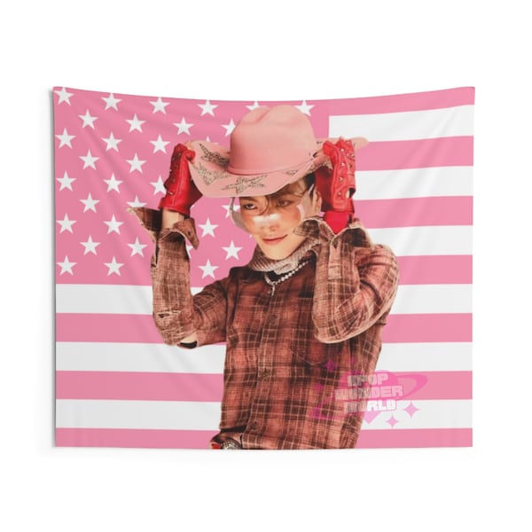 Tapisserie drapeau Ateez Hongjoong America, produits dérivés de la chambre drôle Kpop, cadeau pour fan de Kpop Ateez Atiny, produits dérivés Ateez Kpop Merch, décoration murale produits dérivés Kpop fan