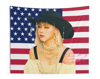 Itzy Ryujin America Flag Tapestry, Kpop Funny Room Merch, Gift for Midzy Itzy Fan, Itzy Kpop Merch, Kpop Fan Merch Wall Decor, Itzy Kpop