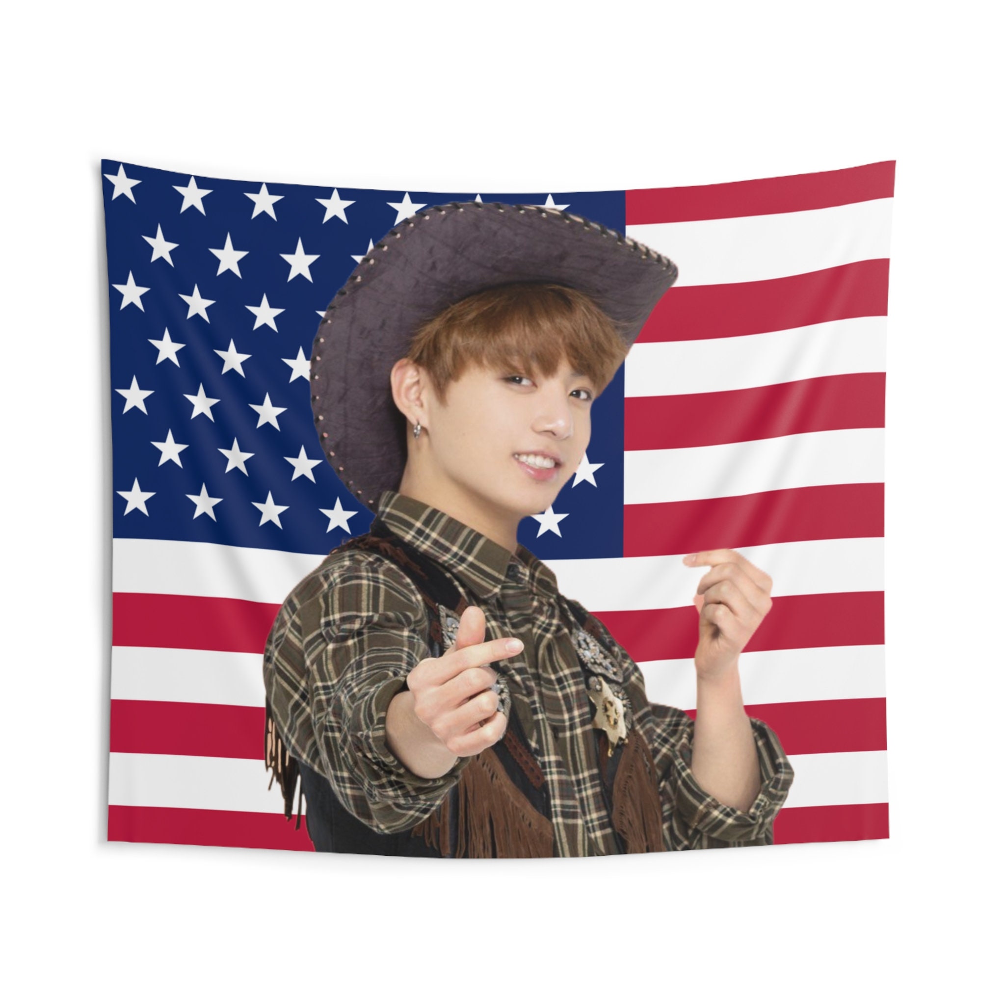 BTS Jungkook America Flag Tapestry Jungkook Room Decor Merch