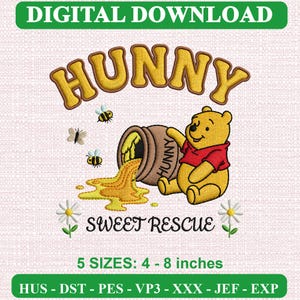Winnie the Pooh Hunny Pot Embroidery Design (Digital Download)